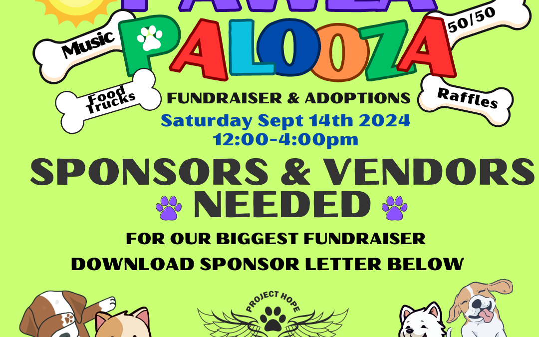 PAWZAPALOOZA~SEPT 14TH 2024~SPONSORS WANTED!